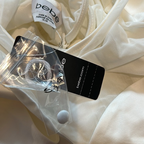 White Lycra Dress with Sheer Accents-NWT-Medium - Picture 9 of 9